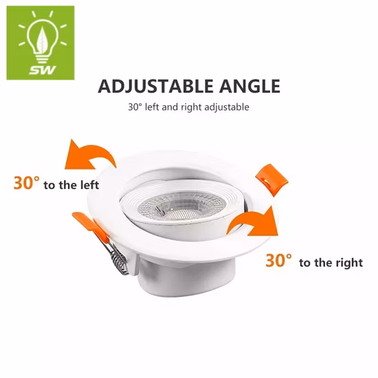 CE RoHS-zugelassenes 5 W/7 W/10 W/15 W/20 W/30 W rundes COB-LED-Downlight für Deckeneinbau